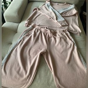 Pink lounging pajamas